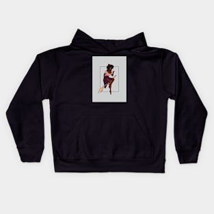 Magical Witch Flying On Her Broom Kids Hoodie